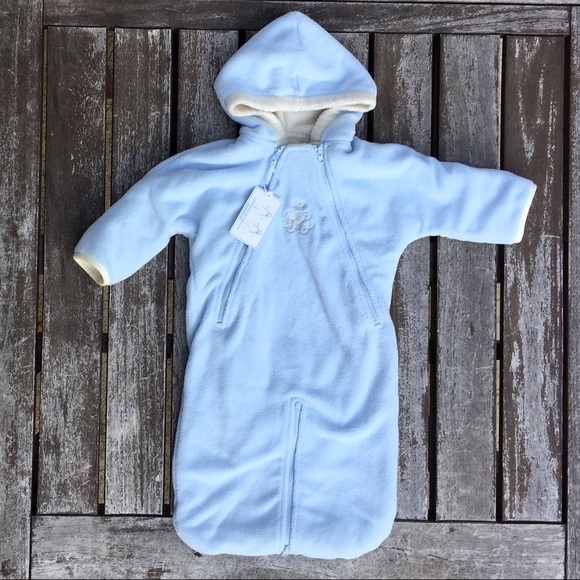 Ralph Lauren Other - NWT 6m Ralph Lauren Layette Blue Warm Baby Bunting